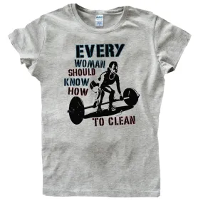 2019 Hot Sale Fashion Everywoman Trains Kettlebell Fitness Workout Grey T-Shirt Tee Shirt