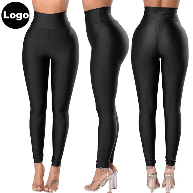 2023 Custom Logo Compression Bluk Black Fitness Gym Scrunch Butt Lifting High Waist Workout Yoga Tights Leggings For Women