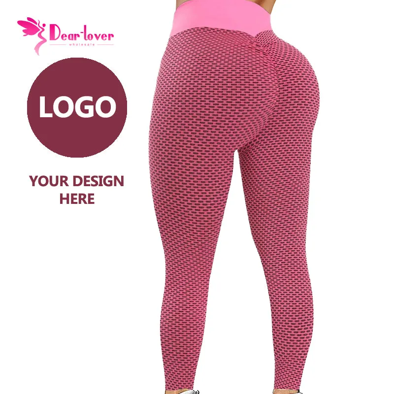 2023 Custom Logo Compression Bluk Black Fitness Gym Scrunch Butt Lifting High Waist Workout Yoga Tights Leggings For Women