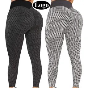 2023 Custom Logo Compression Bluk Black Fitness Gym Scrunch Butt Lifting High Waist Workout Yoga Tights Leggings For Women