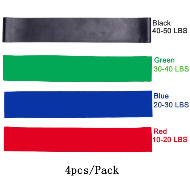 5PCS/Set Pilates Gym Resistance Bands Strength Training Nature Rubber Loop Sports Fitness Workout Elastic Athletic Yoga Expander