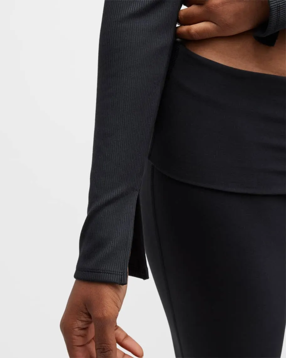 Alosoft Ribbed Long Sleeve Crop Top Alo Yoga