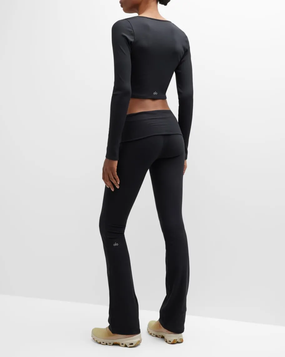 Alosoft Ribbed Long Sleeve Crop Top Alo Yoga
