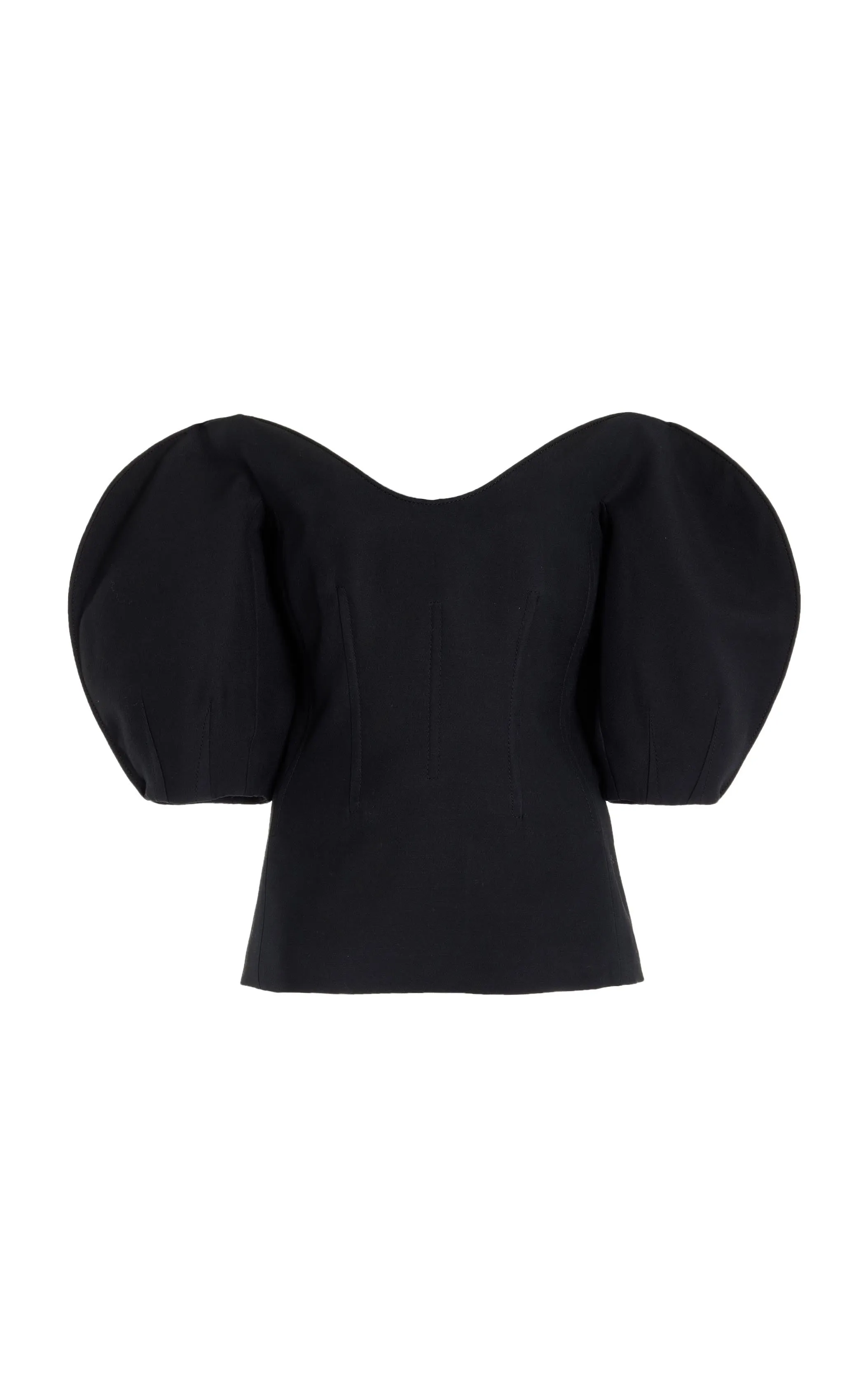 Bartlet Top in Black Wool Silk Cady