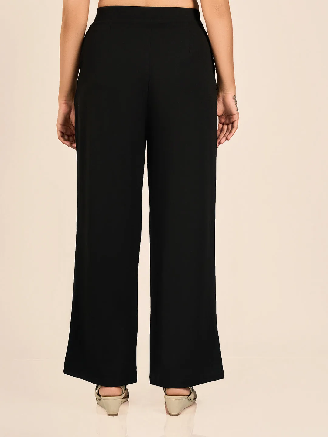 Black Solid BL Track Pant