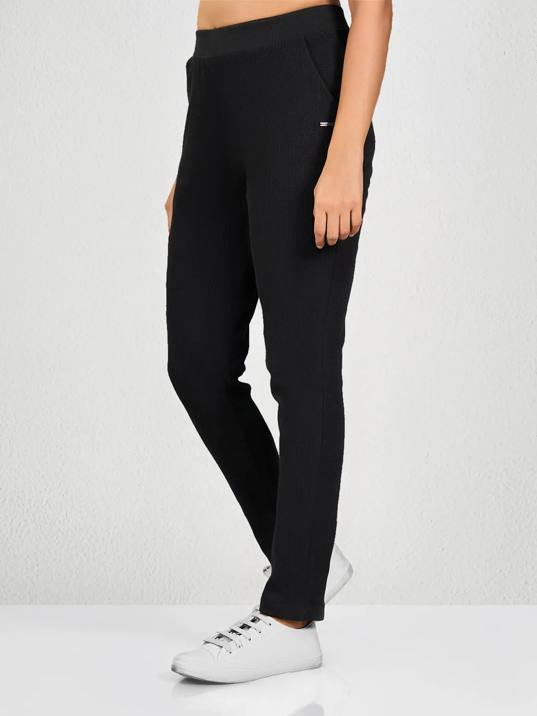 Black Solid BS Track Pant