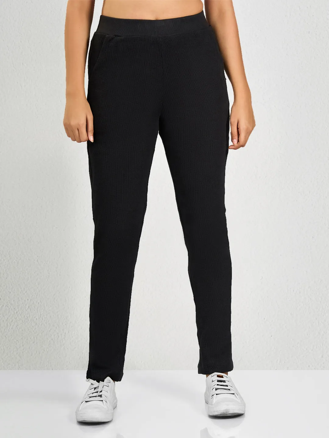 Black Solid BS Track Pant