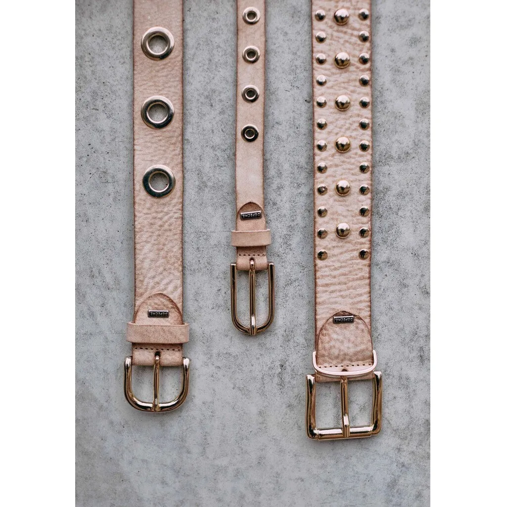 Cool narrow belt with details / 11478 - Sand