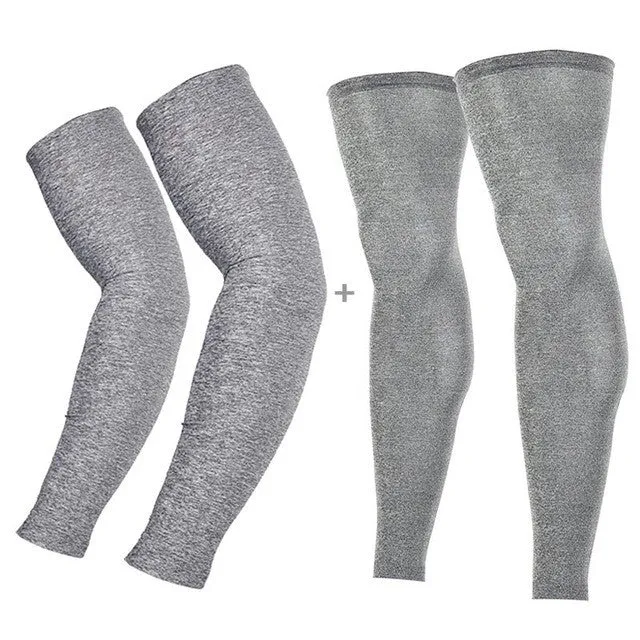 Cycling Legwarmers Sport Safety Running Legging Basketball Soccer Leg Warmers and Arm Sleeves Tights Sportswear Sets
