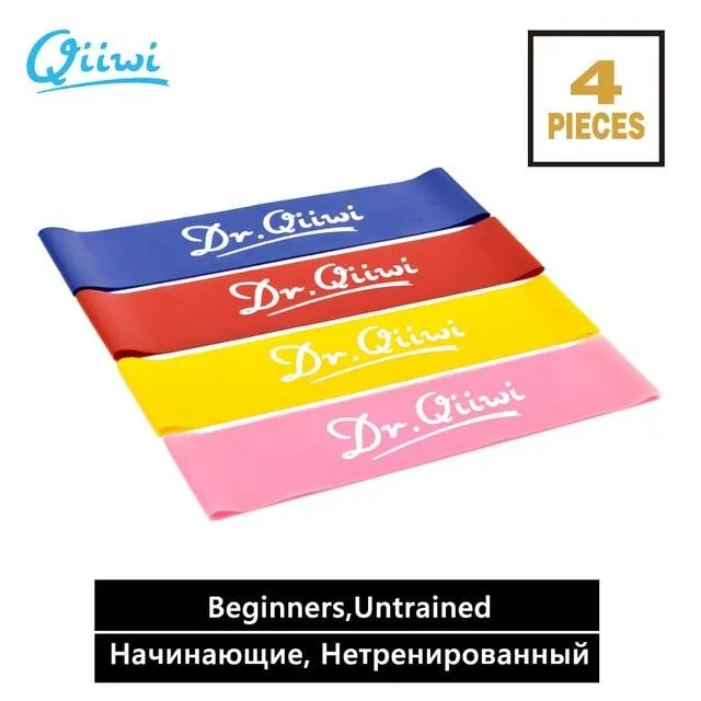 Dr.Qiiwi Elastic Resistance Bands Sets Gum Fitness Equipment Stretching Rubber Loop Band for Yoga Training Workout Exercise