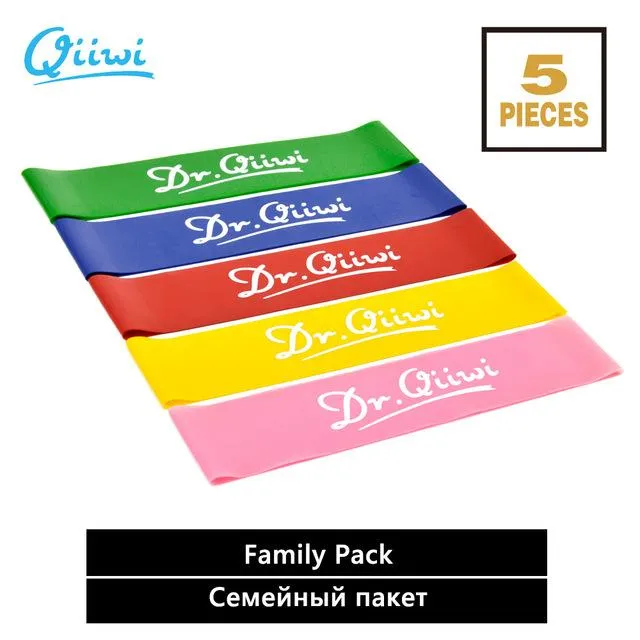 Dr.Qiiwi Elastic Resistance Bands Sets Gum Fitness Equipment Stretching Rubber Loop Band for Yoga Training Workout Exercise