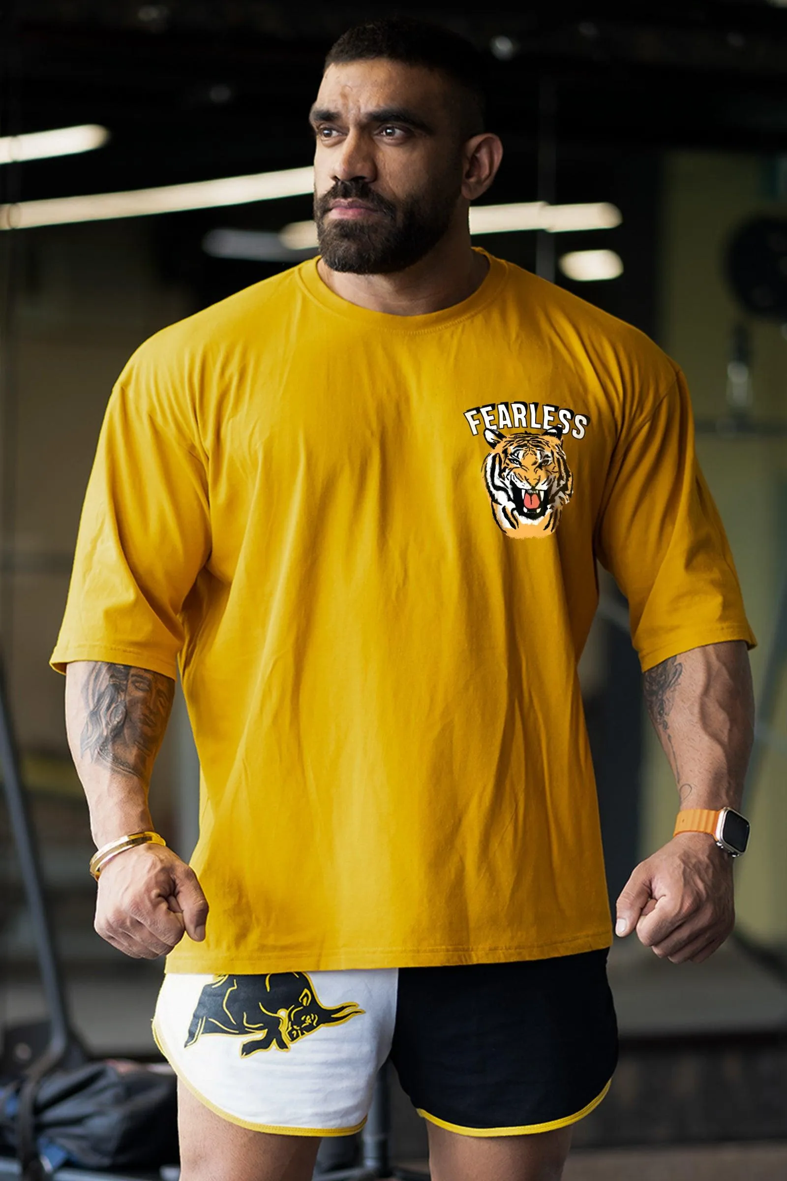 Fearless Roar Oversized T-shirt (MUSTARD)