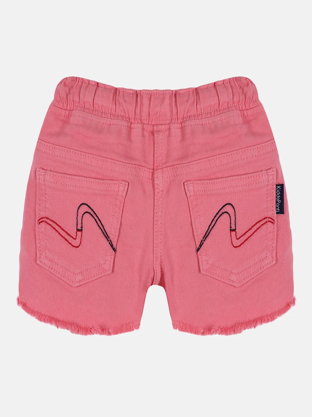 Girls Printd Frill Sleeve Square Neck Tee & Denim Hot Shorts Set