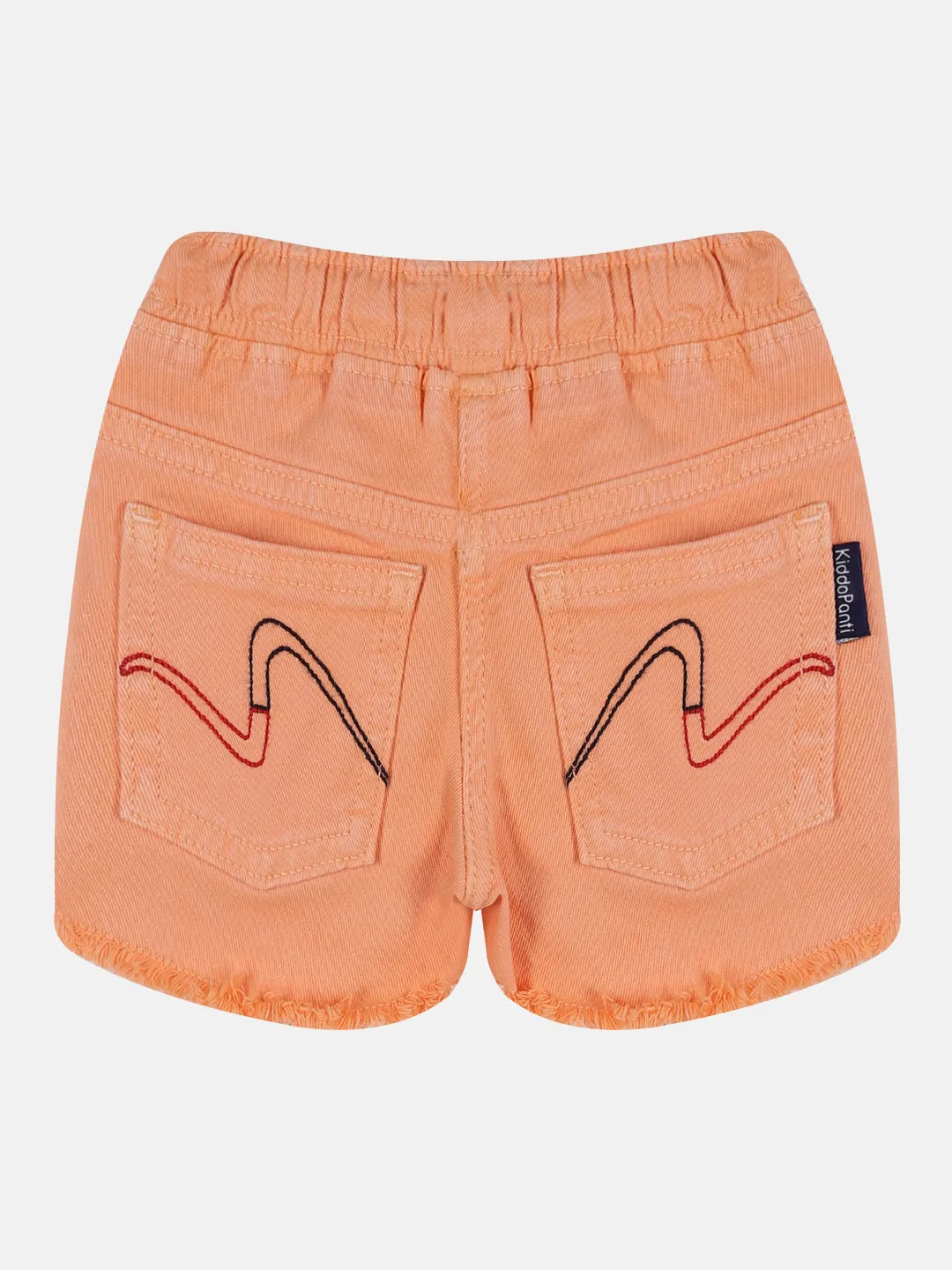 Girls Printd Frill Sleeve Square Neck Tee & Denim Hot Shorts Set