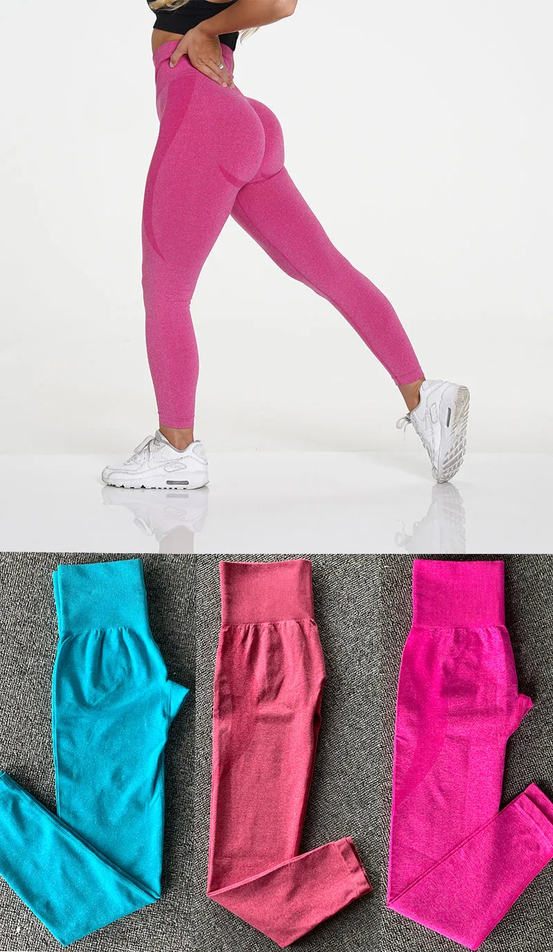 Gym sports wear high quality women seamless workout pants contour scrunch butt yoga leggings