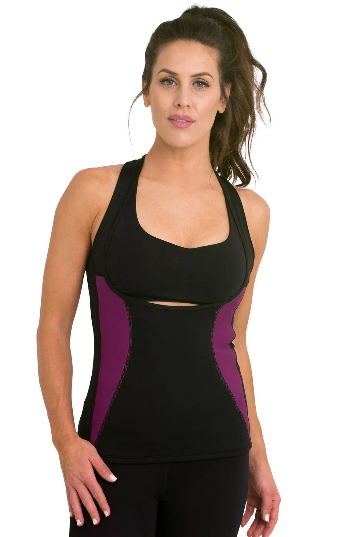 Heat Maximizing Underbust Racer-back Tank - Black/Purple