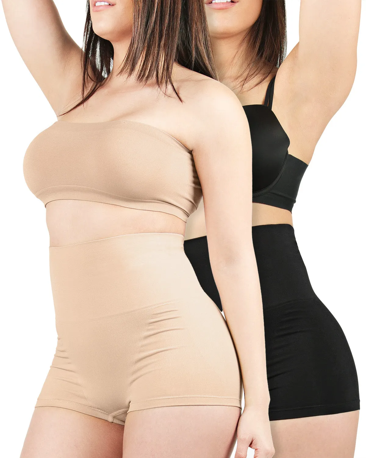 High-Waisted Sculpted Boy Shorts 2 Pack