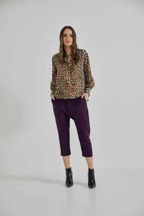 Maverick Drop Crotch Pant in Aubergine