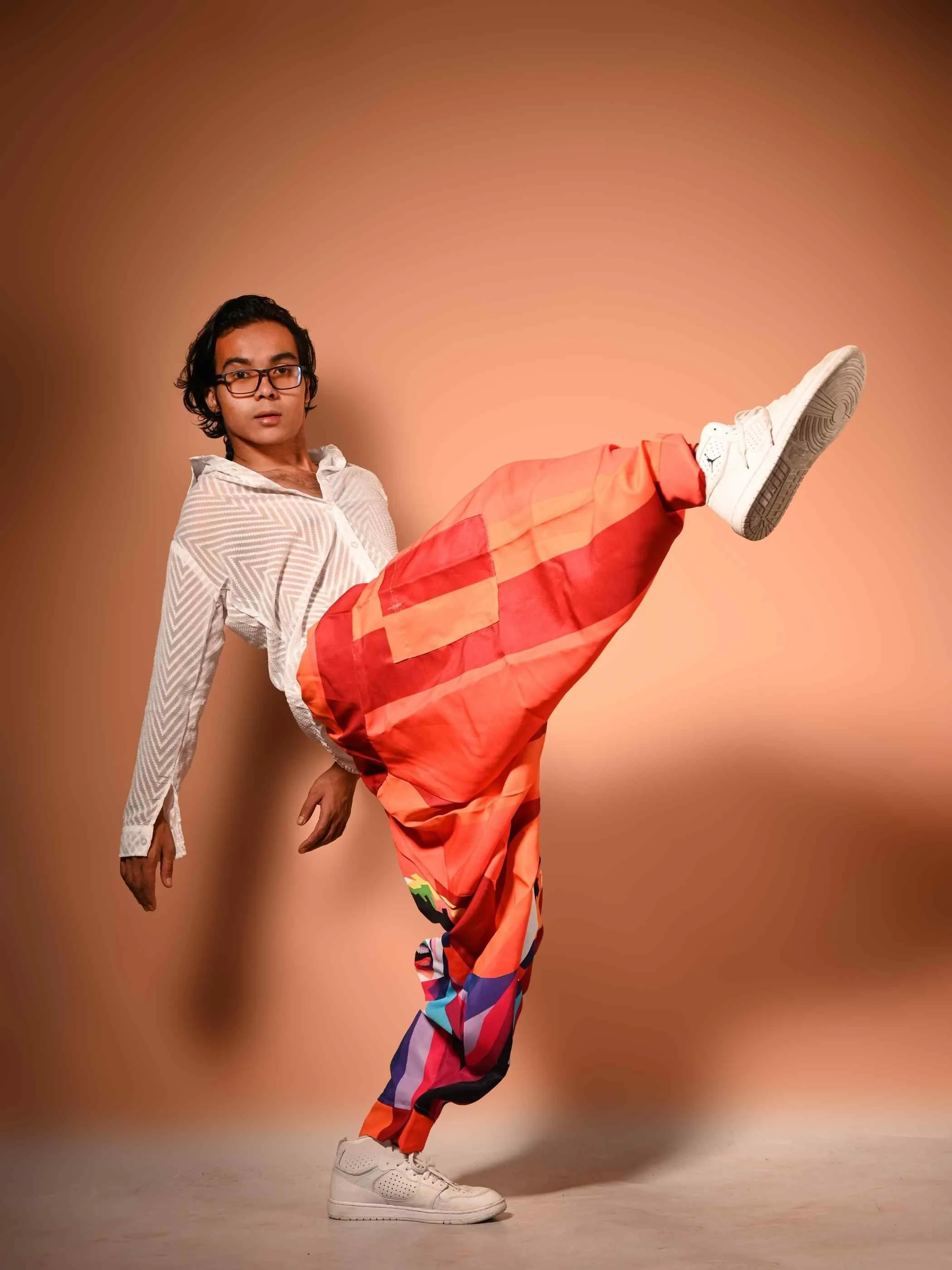 Men's Fierce Smiling Face Print  Bohemian Hippy Harem Pants For Dance Travel Yoga