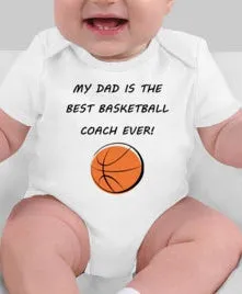My dad is the best basketball coach ever - basketball baby - basketball coach gift - basketball dad - basketball coach baby shower - coach