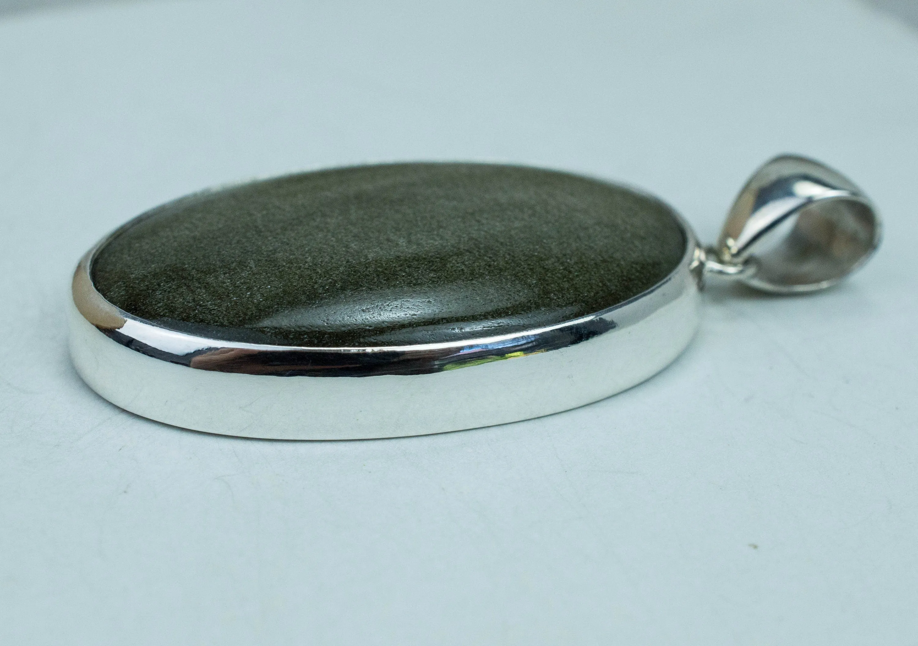 Obsidian Pendant; Genuine Untreated Mexico Gold Sheen Obsidian