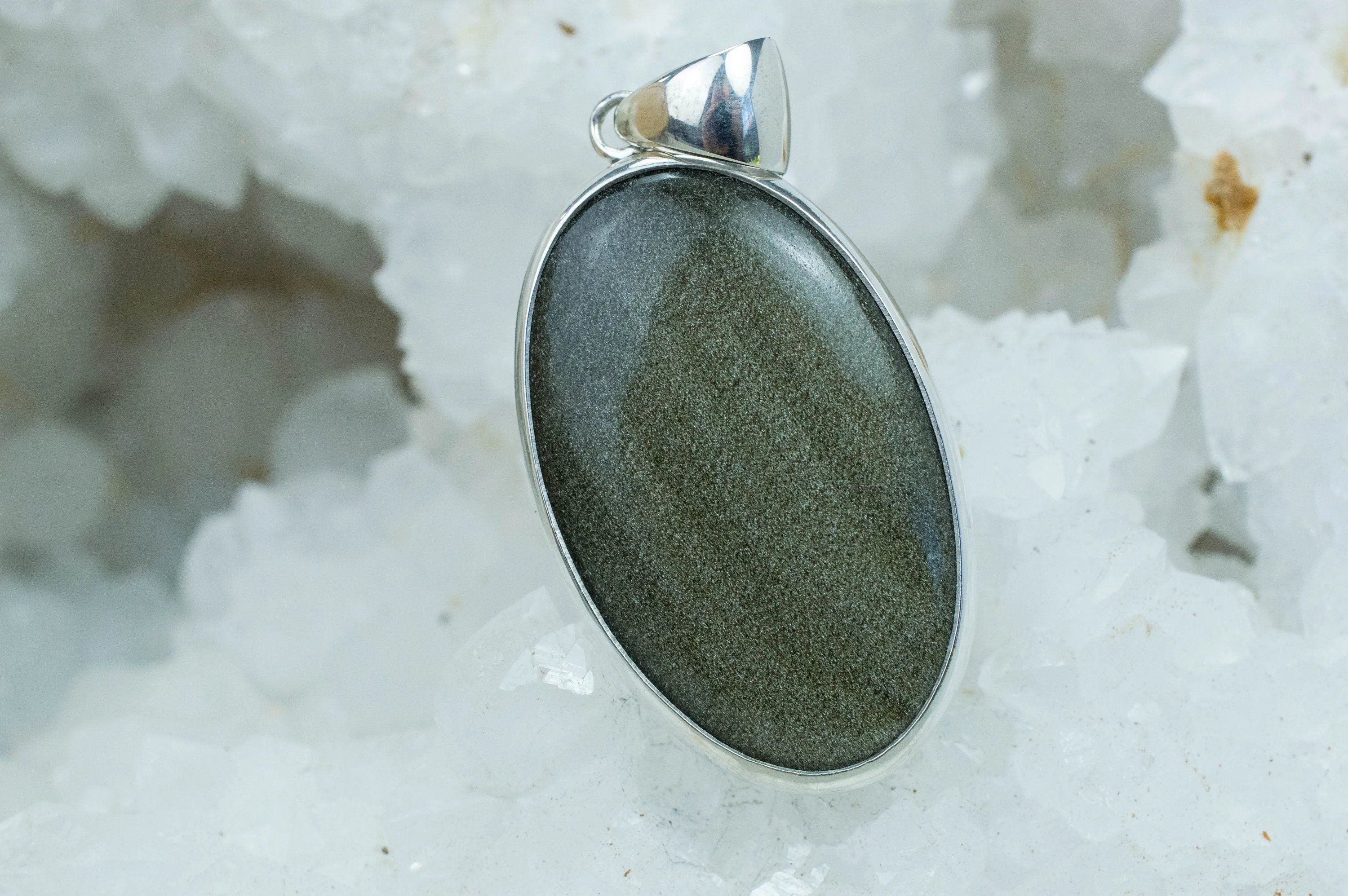 Obsidian Pendant; Genuine Untreated Mexico Gold Sheen Obsidian