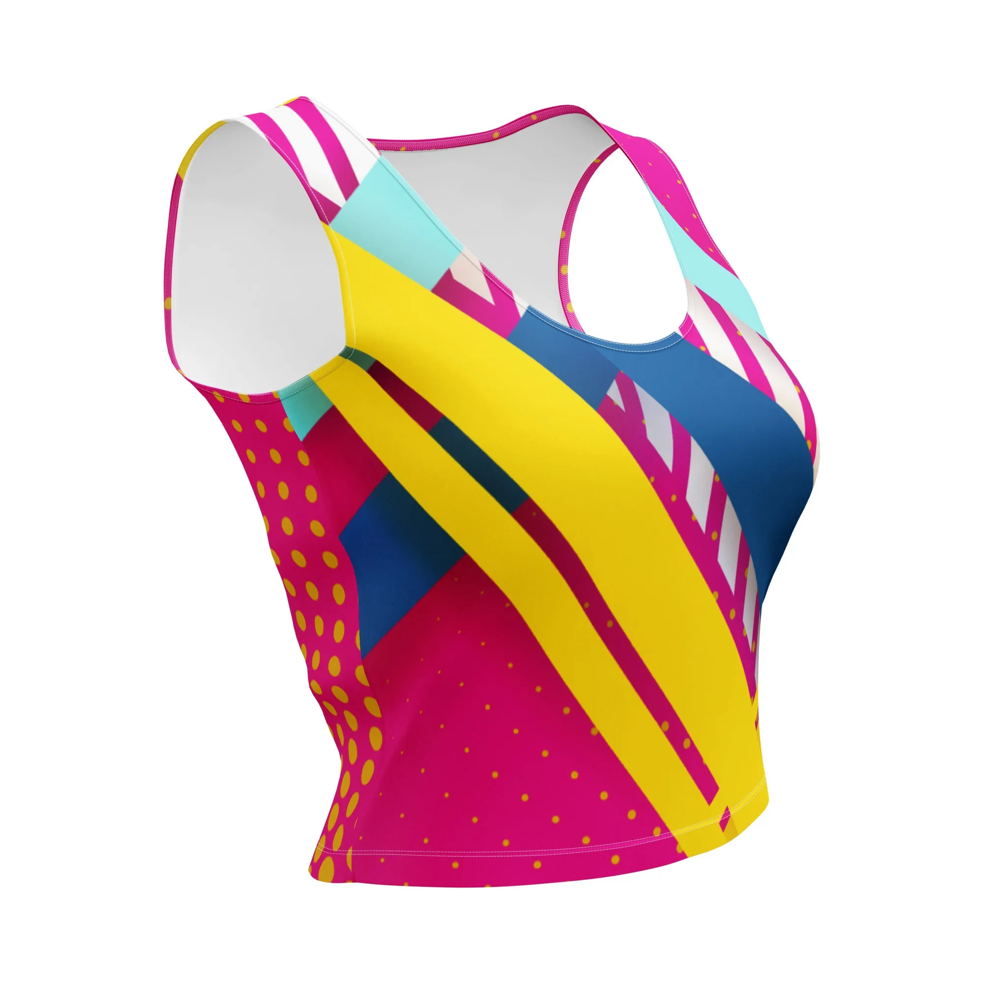 PINK ABSTRACT FITNESS COLLECTION - Crop Top