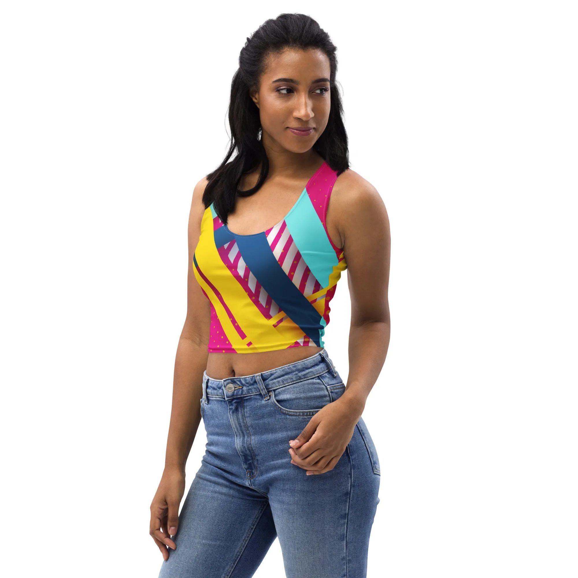 PINK ABSTRACT FITNESS COLLECTION - Crop Top