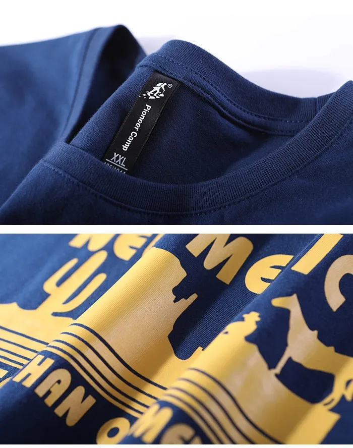Pioneer Camp Cotton Men T-shirts Classical 2019 Short Sleeve Solid Printed “New Mexico” Tshirt Casual Fitness Men ADT902129