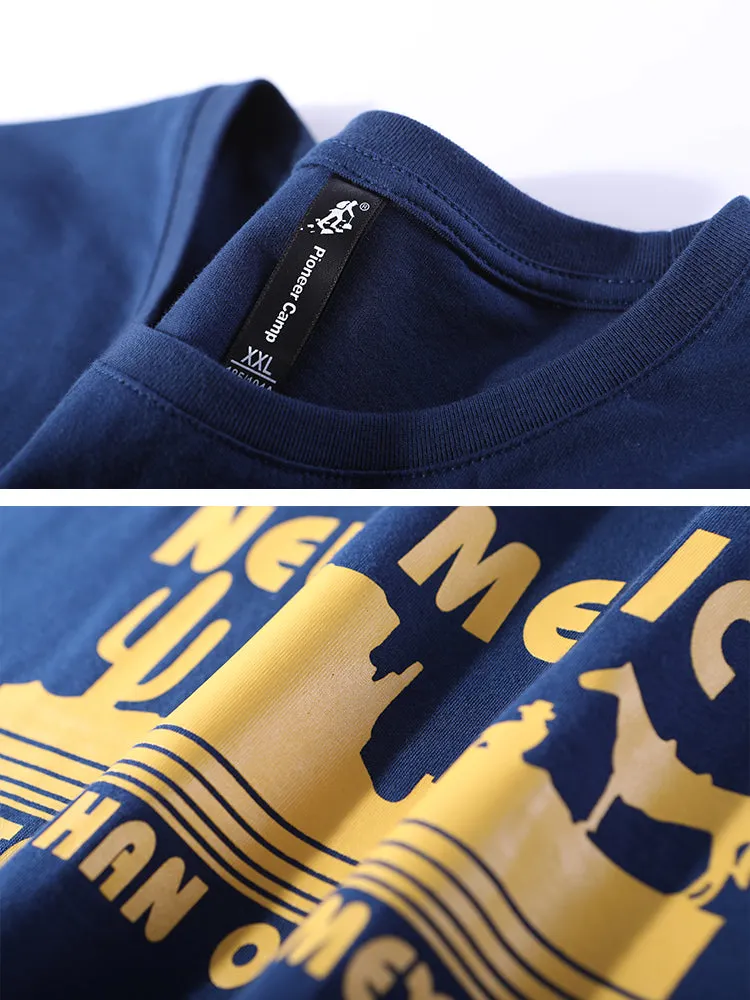 Pioneer Camp Cotton Men T-shirts Classical 2019 Short Sleeve Solid Printed “New Mexico” Tshirt Casual Fitness Men ADT902129