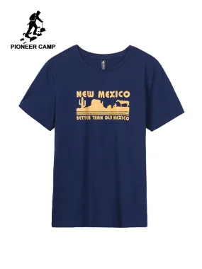 Pioneer Camp Cotton Men T-shirts Classical 2019 Short Sleeve Solid Printed “New Mexico” Tshirt Casual Fitness Men ADT902129