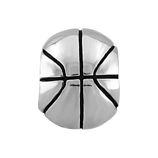Silver Basketball Bead