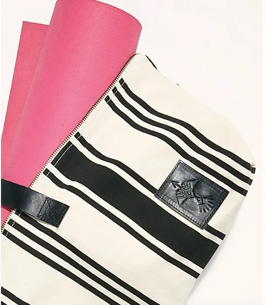 St Tropez Yoga Mat Tote - Black Stripe