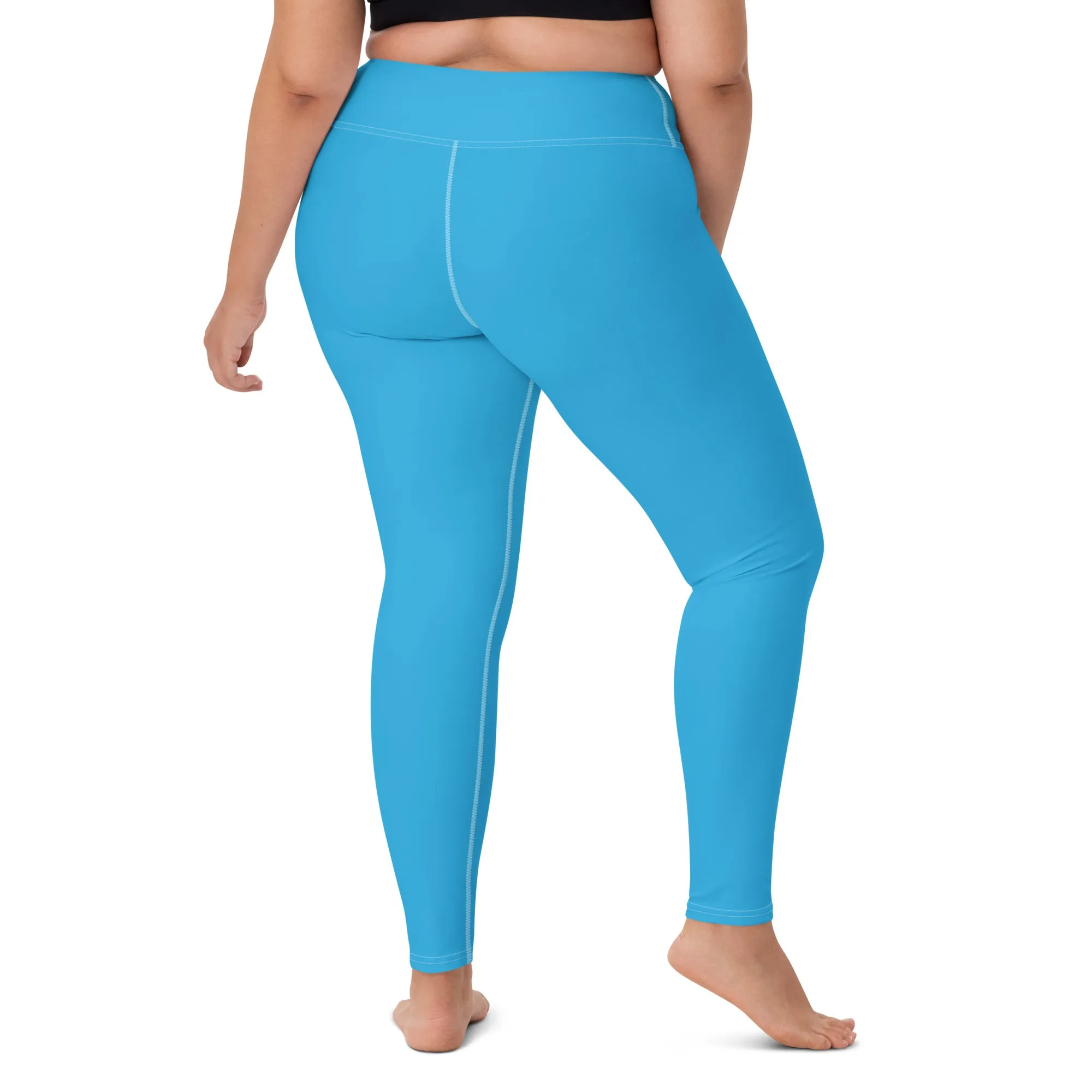 Urban Chic: Women's Solid Color Yoga Pants Leggings - Cyan