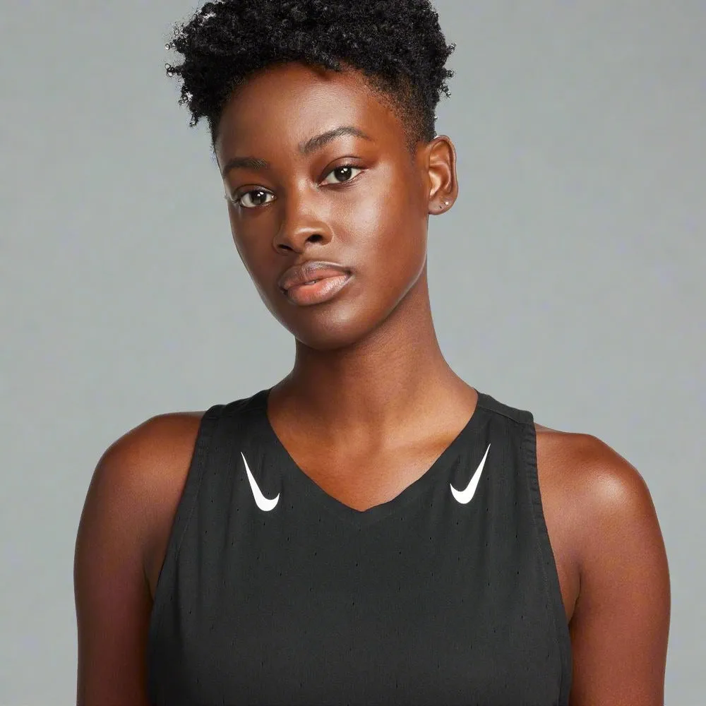 Womens Dri-FIT ADV AeroSwift Running Singlet - Black
