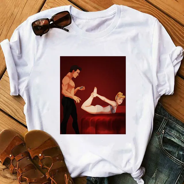 Women's Tshirt Aladdin Jasmin Romantic Night Funny T Shirt Girl Fitness Summer O-Neck Casual Short Sleeve Camiseta Mujer Lady